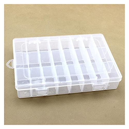 Linyuex 24 Fachs Aufbewahrungsbox Praktisches Einstellbar Kunststoff Hülle for Perlenringe Schmuck Display Organizer (Color : Style F) Cover