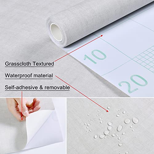 24" X 394" Cream Peel And Stick White Wallpaper Grassweave Thick Removable Modern Beige Grasscloth Linen Textured Wallpaper Contact Paper For Walls Cabinets Bedroom Counter Top Liners Fireplace #TOP4