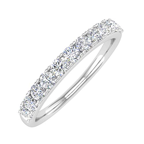 1/2 Carat Natural White Diamond Wedding Band Ring in 14K Gold