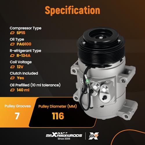 maXpeedingrods AC A/C Compressor With Clutch for Toyota Tacoma 2005-2015 2.7L / 4.0L Replaces #CO10835C 0610221 by maXpeedingrods - Used condition - Image 2
