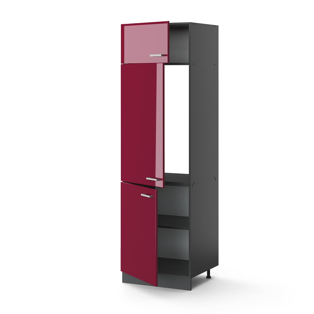 Vicco Armadio frigorifero R-Line, Rosso lucido, 60 cm