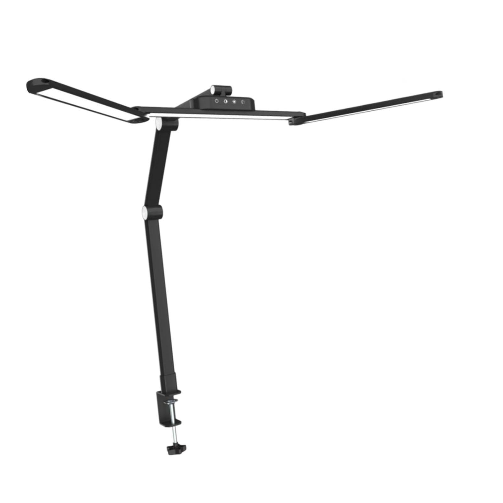 HGZLQKD LED Desk Lamp with Clamp Table Lamp Adjustable Arm Flexible Modern Dimming and Tempering Desk Light for Workbench Nail Art
