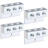 Blulu デュアルアルミニウム接地ラグ4個 デュアル定格ダブルワイヤスプライスアルミニウム機械ラグ(350 Mcm-6awg)