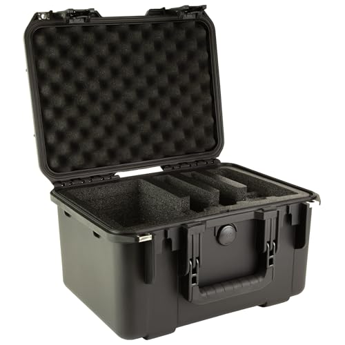SKB iSeries Multi/2 Handgun Case, Black, Durable Protective Gun Case, Model 3i-1510-9B-2G