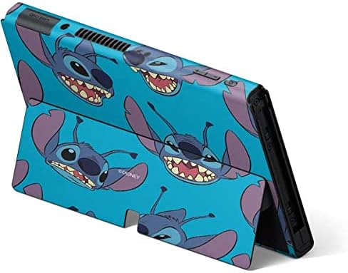Skinit Decal Gaming Skin Compatible with Nintendo Switch OLED (2021) - Officially Licensed Disney Lilo and Stitch Face Expression Pattern Design