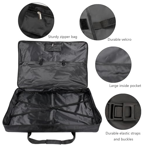 Image of TreochtFUN Portfolio Folder for Artwork, Artist Portfolio Case 23 X 31.5 In | Portfolio Bag A2 with Shoulder Strap, Art Carry Bag for Large Drawing Paper Post Board Supplies (Black)