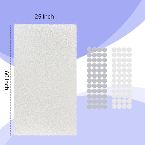 Image of 25x60 Inch DIY Cut to Size Material for AC /HVAC Furnace Filter and air Vents Filter, for Increasing The MERV Index(48PCs Adhesive Hook) White