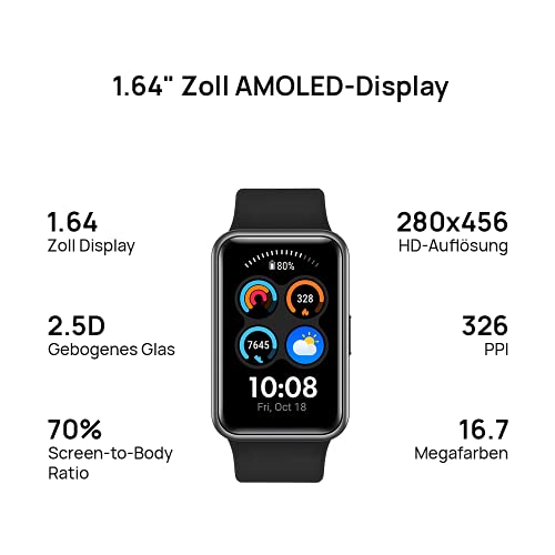 HUAWEI WATCH FIT new Smartwatch, 1,64 Zoll lebendiges AMOLED-Display, 10 Tage Akkulaufzeit, ganztägige SpO2-Überwachung, 24/7 Herzfrequenzüberwachung, Deutsche Version, Pomelo Red - Image 3