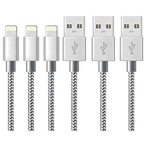iPhone Charger Cable Lightning Cable 3FT/1M 3 Pack Charging USB Syncing Data Nylon Braided Cord Compatible with iPhone…