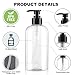 Empty Pump Bottles Dispenser 12.85oz/380ml, Refillable Clear BPA-Free Plastic Pump Bottle for Shampoo, Lotion, Soap and Massage Oil, 2 Pack