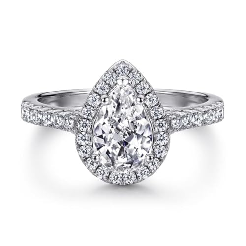 Bague de fiançailles solitaire argent avec boîte cadeau chic pour demande en mariage