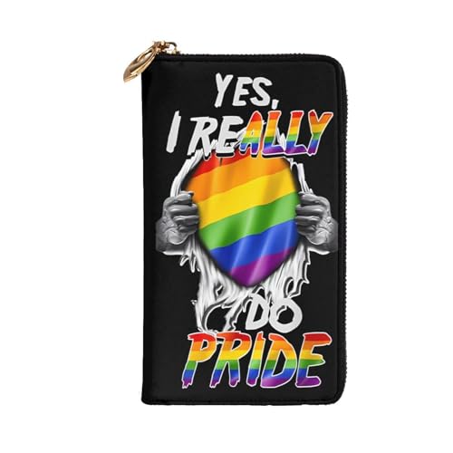 LGBT Rainbow Flag Ally Gay Pride Month Leather Hand Wallet for Women Long Zipper Clutch Purse for Cash Cards Coin2