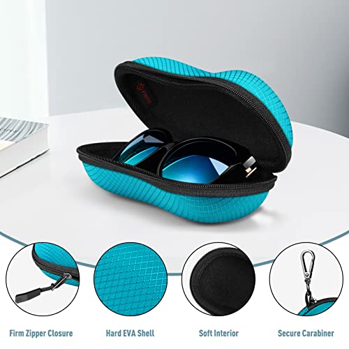 Image of FINTIE Sunglasses Case, Hard EVA Shell Shockproof Sport Glasses Case with Metal Carabiner Travel Zipper Eyeglasses Holder