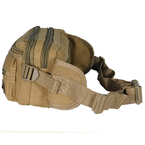 Pochete Masculina Reforçada Em Lona Vários Bolsos (Bege)