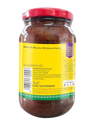 Swetha Telugu Foods Tomato Pickle with Garlic, No Preservatives, 1kg Pet Bottle - Image 5 thumbnail