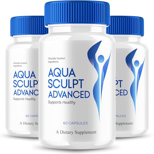(Pack of 3) Original Aqua Sculpt Advanced Capsule, Advance Premium Formula, Natural Ingredients for Overall Health | Pink Salt ice Water | 60 Capsules Each Bottle