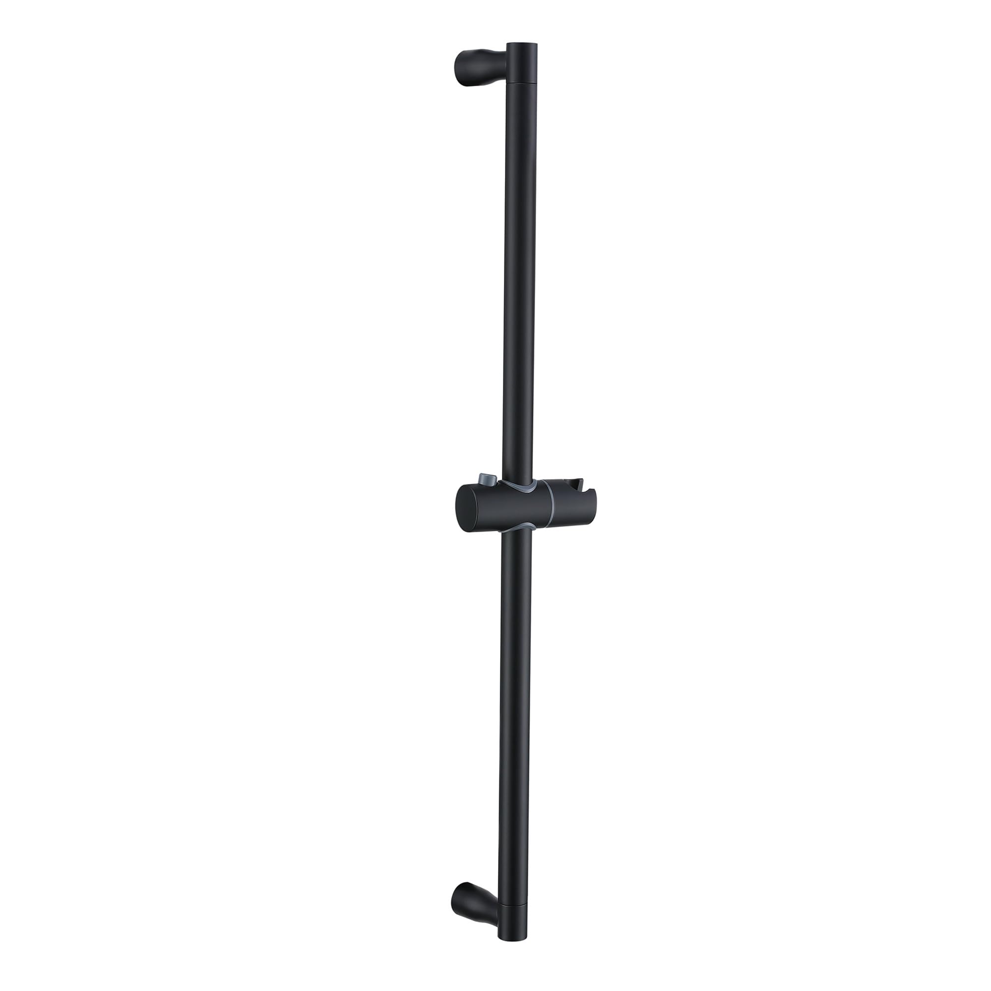 RRAJJ Shower Slide Bar 29 Inch with Adjustable Shower Head Holder, Thickened Pipe SUS 304 Stainless Steel Slide bar for Home and Hotel Bathroom,Screw Wall Mounted (Matte Black)