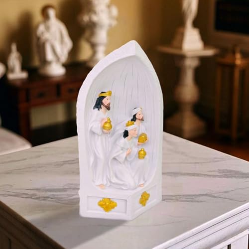 Figurines de crèche de Noël en résine incassable décorative - 6