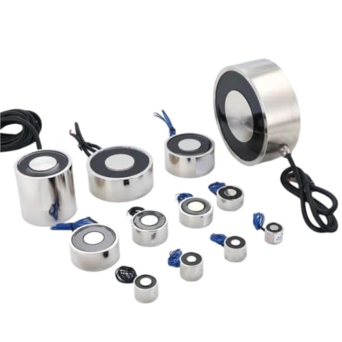 RKVKHFJ 1PCS Suction Cup Type Round Electromagnet Suction Power 0.3~120KG Miniature Powerful 12/24 Volt DC Electromagnet(XDA-34-18,12V)