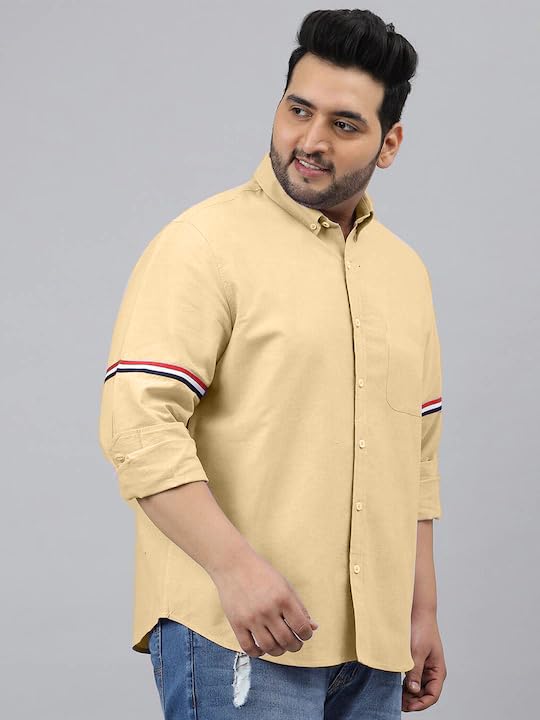 Image of Plus line Men Plus Size Stylish Solid Casual Shirts
