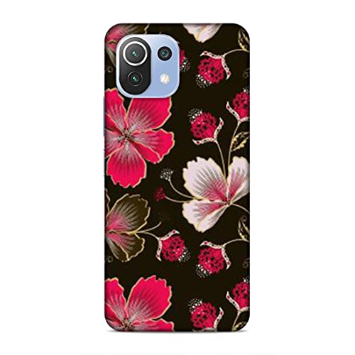Image of Printed Mobile Back Hard Case Cover for Xiaomi Redmi 11 Lite /Xiaomi Redmi 11 Lite 5G / Xiaomi 11 Lite NE 5G | Flowers, Floral, Pink Flowers, Leaves-2198