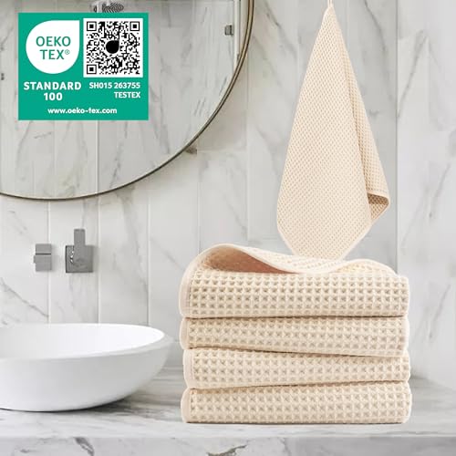 Serviette de bain microfibre alvéolée Polyte 40x76 cm lot de 4 - 3