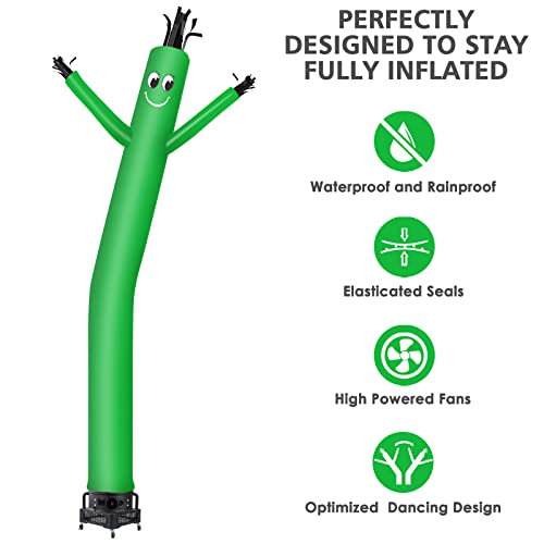 Image of MOUNTO 20ft Air Inflatable Tube Guy Puppet Dancing Man with 1HP Blower Complete Set (Green)