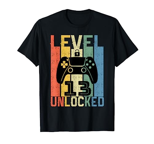 compleanno 13 anni uomo e donna compleanno 13 anni Regalo per videogiochi video game. 13 compleanno gamer di 13 anni Maglietta. level 13 unlocked birthday gamer shirt