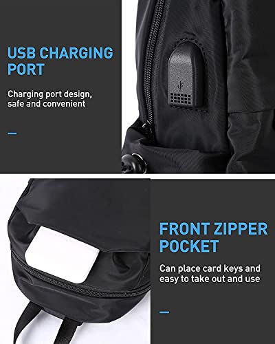 Large Tactical Backpack Sling Bag Crossbody Shoulder Bag For Men Women, Black Hiking Daypack Anti-Theft Motorcycle Cross Body Chest Bags, Lightweight One Strap Backpack For Biking Travel Cycling #TOP6