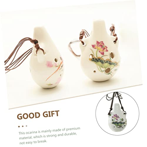 Mikinona Ocarina Charm Holder For Necklace Pendants Instruments For Adults Creative Beginner Ocarina Ceramic Alto Ocarina Ocarina Instrument Ocarina For Children Children 6-Hole Ocarina #TOP2