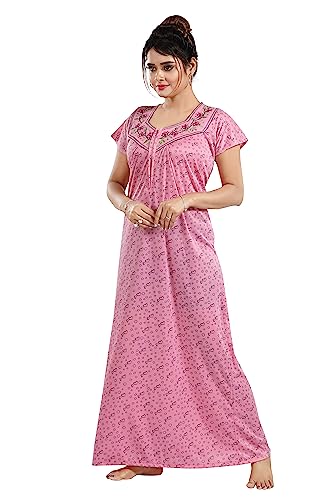Image of Women's Hosiery Cotton Nighty /Night Dress /Gown in Maternity Wear Printed Maxi