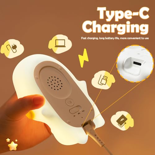 Image of S NMT Cute Dog Silicone Night Light for Kids Room, 7 Colors Changing Nursery Sleeping Lamp, 3 Level Brightness Beside Table Lamp for Baby Room Gifts
