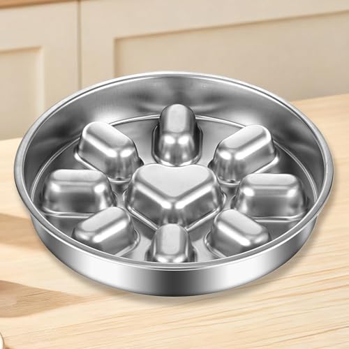 Dog Bowl Slow Feeder - Anti-Choking Puzzle Feeder | Stainless Steel Feeding Dish with Non-Slip Base Functions, Pet Food Storage with Eating Usage, Slow Feeding Dog Bowl Accessory for Fast Eater Pets - Afbeelding 6