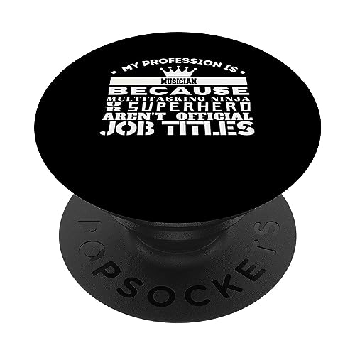Funny Working & Profession MUSICIAN PopSockets Swappable PopGrip, Black