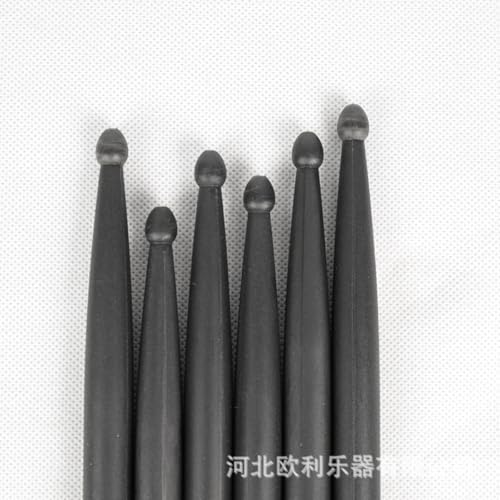 3 pares de baquetas 5A de fibra de carbono negras miniatura 2