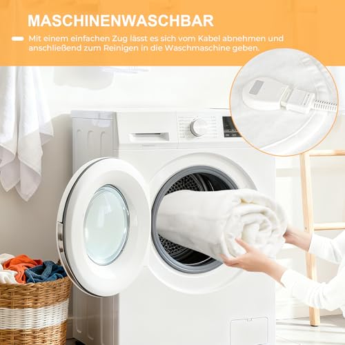 staronce Heizdecke 150x80 cm, Heizunterbett, Wärmeunterbett mit 10 Heizstufen, Abschaltautomatik, Überhitzungsschutz, Maschinenwaschbar für wohlige Wärme Wärmedecke