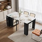 Îlot central avec table extensible en 3 plaques : Grâce à trois panneaux de plateau, à des roulettes cachées et à un système de verrouillage par clips, le plan de travail s’étend facilement en trois configurations : 39 cm (repas solo), 79 cm (dîner pour deux) ou 150 cm (jusqu’à quatre convives). Ultra-mobile grâce à ses roulettes discrètes, il se transforme en plan de travail, table de bar ou buffet élégant, s’adaptant instantanément à chaque moment de la vie quotidienne.