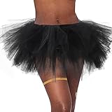 Dmaiy Women Tutu Skirt Classic Elastic Tulle Dance Skirts Layered Ballet Skirt Fluffy Adult Tutus fo