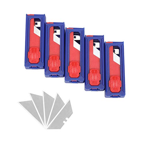 WORKPRO 50-Pack Utility Knife Blades SK5 Steel with Plastic Case, Standard Size Durable Knife Blades for Most of the Standard Utility Knives