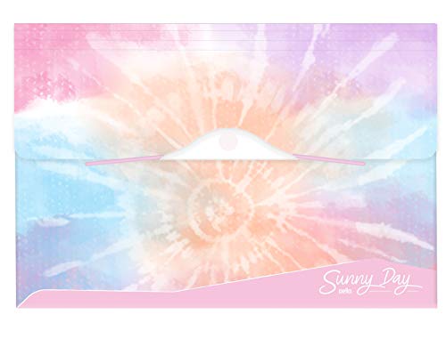 Pasta Sanfonada Tie Dye A4 Sunnyday - Sun c/12 divisórias, Dello, Multicor, 6100.02.0006