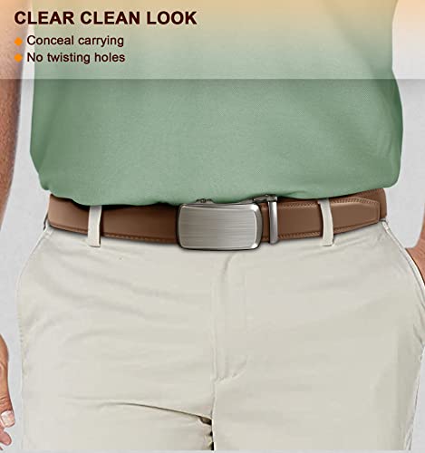 Image of Men's Belt,Bulliant Leather Adjustable Belt for Men Dress Casual 1 3 /8,Trim to Fit