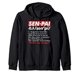 Senpai Diccionario Significado Sexy Espada de Episodio Japonés Anime Sudadera con Capucha