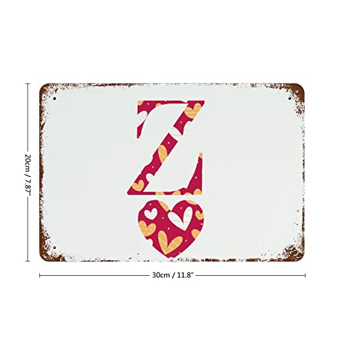 Panneau de Saint-Valentin cœur initiale Z pour maison et extérieur