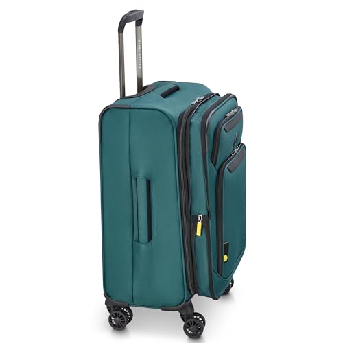 Image of DELSEY PARIS Sky Max 3.0 Carry-On 21 Inch, Lightweight Softside Expandable Luggage, Spinner Wheels, Soft Touch Handle, Teal Blue