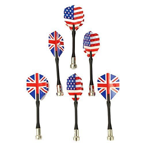 Pack of 6 Magnetic Darts for Magnet Dartboard Dart Board (National flag)