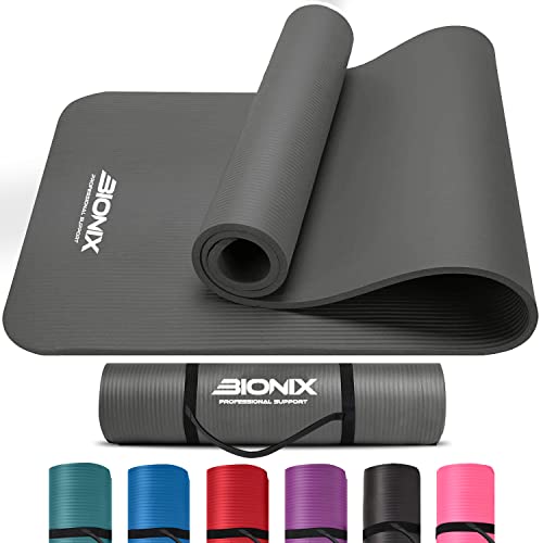 Bionix Premium Printed Yoga Mat - Thick Exercise Foam NBR with No...