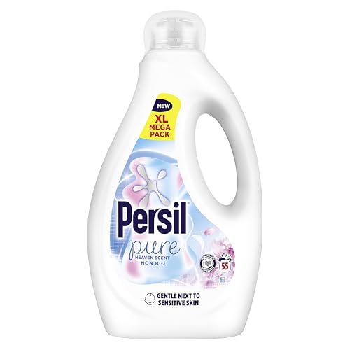 Persil Ultimate Pure Heaven Scent Non Bio Liquid Detergent outstanding stain removal, dermatologically tested gentle next to sensitive skin 55 washes (1.485 L)