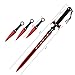 Dispatch Red Guardian Ninja Sword and Kunai Throwing Knife Set with Sheath Fixed Blade Knife