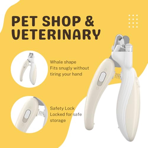 Image of Cat Nail Clippers, Whale Shape Precision Trimming Tool, Ergonomic Non-Slip Handle, Safety Guard, Compact & Easy to Clean (Coffee)