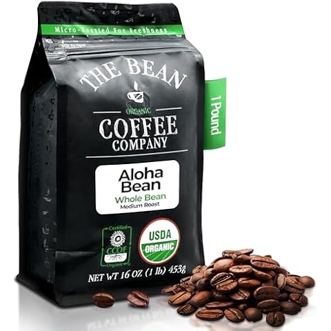 The Bean Coffee Company, Aloha Bean (Hawaiian Hazelnut), Medium Roast, Whole Bean, 16 Oz Cover